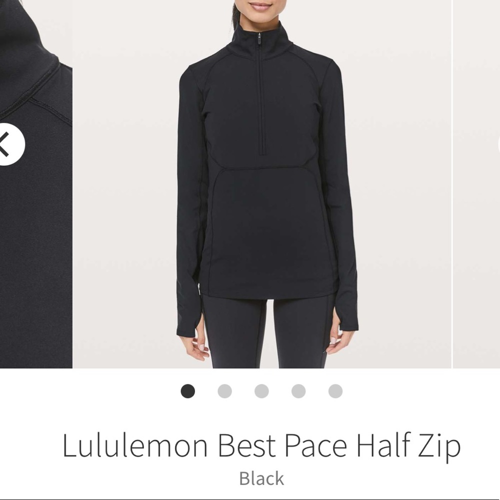 Lululemon Best Pace half zip Size 2 Black